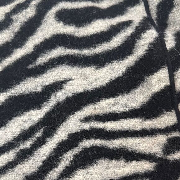 Ann Taylor Black and White Zebra Print Ruffled Trumpet Midi Skirt - Picture 7 of 11